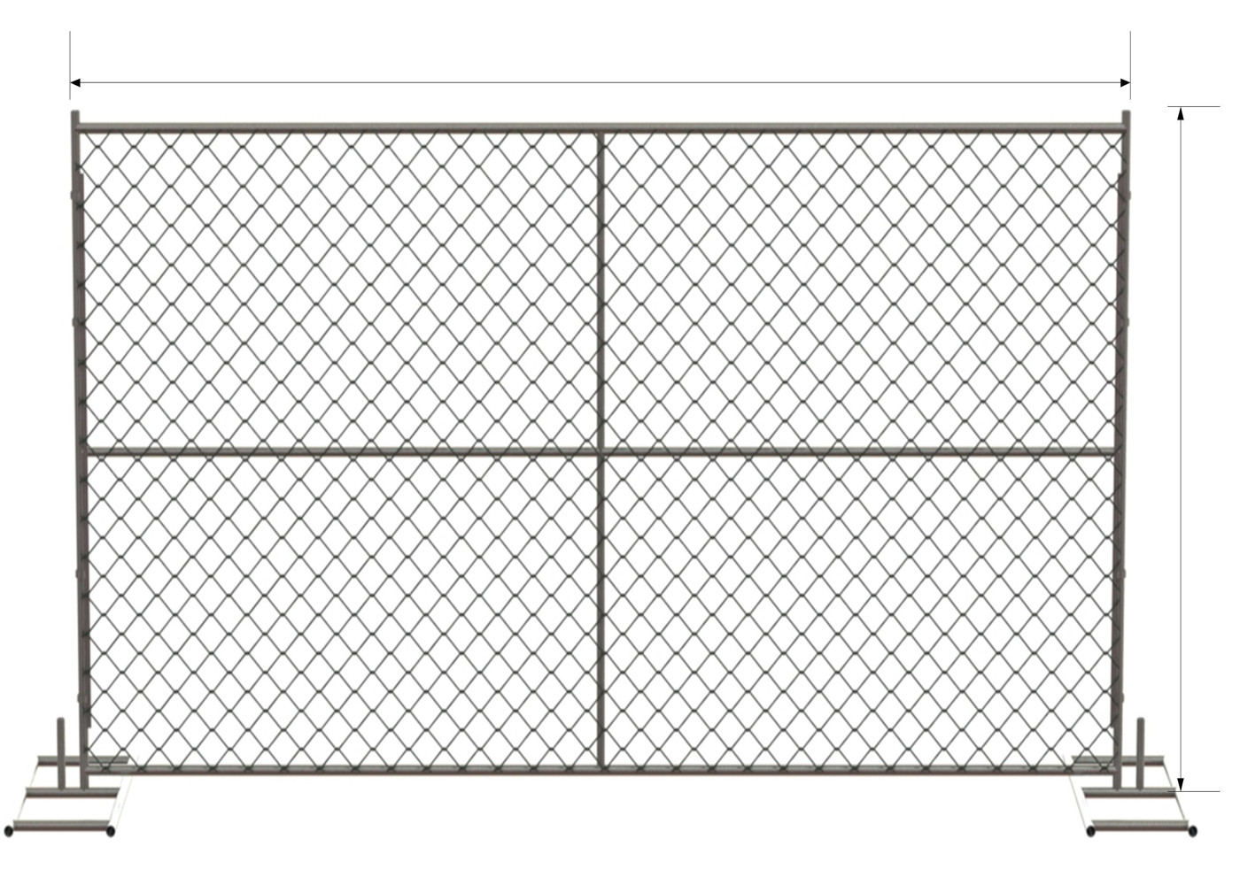 8'x12' temporary construction fence panels tubing 1⅗"(40mm) 1⅝"(42mm) 1⅞" mesh 60mm x 60mm x 2.7mm