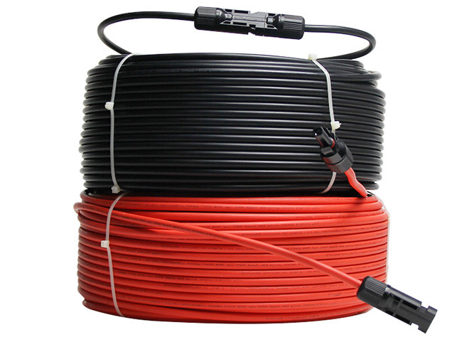 Black And Red Solar Panel Extension Cable PV Extension Cable MC4 Connector