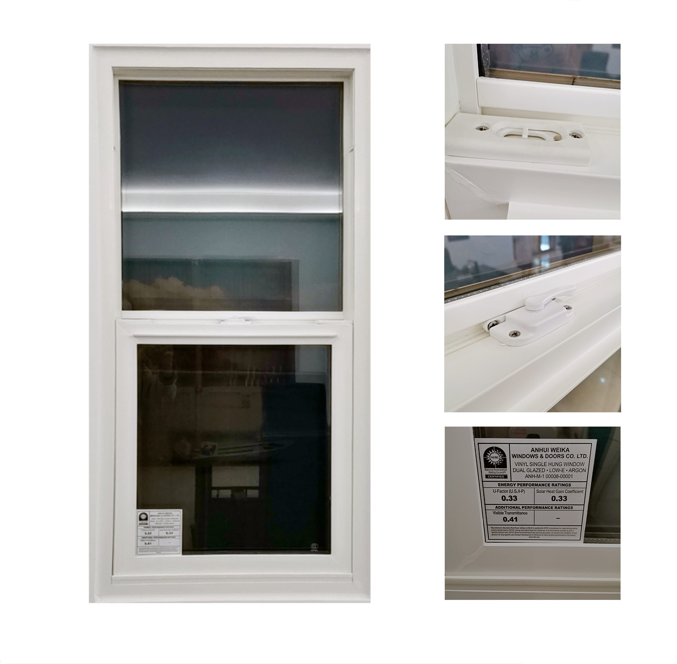 American Style UPVC Single Hung Window Vinyl Up Down Sliding Window