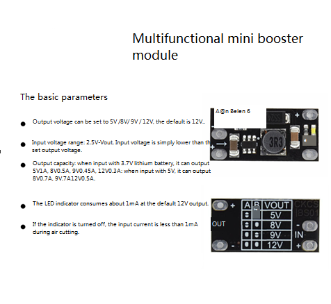 DC-DC Booster Module 3.7V to 12V for Off Board Lithium Battery Step-Up Converter