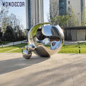 Buy cheap Large Outdoor Garden Mirror Polished Forged Metal Sculpture Hollow Sphere product
