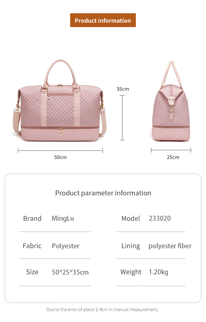 Fashionable Large Capacity Womens Weekender Bags Suit Duffle Bag
