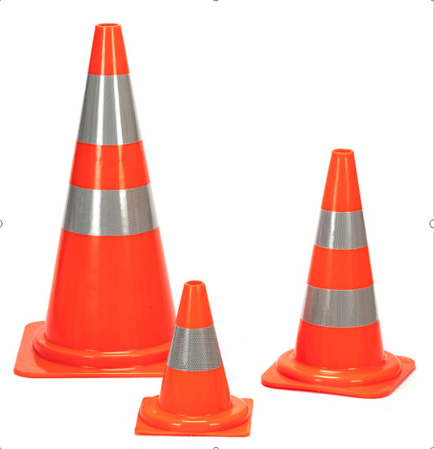 PVC Reflective Traffic Cones 50cm 20inches Traffic Barrels Parking Lot Cones