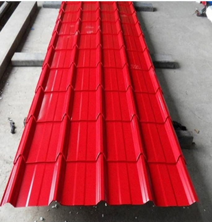 RMP PPGL RED Galvalume Dx51D 0.35mm Pre Painted Corrugated Roofing Sheets
