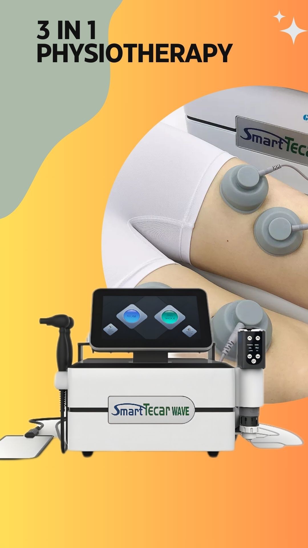 3 In 1 Portable Smart Tecar Ret Cet Pain Relief Shockwave Therapy Machine Ret Cet Rf Slimming Machine