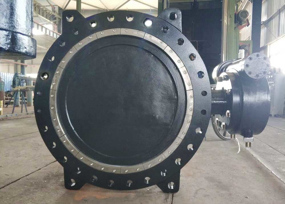 DN1000 Flange Connection Double Offset Butterfly Valve , Cast Iron Metal Seated Butterfly Valves