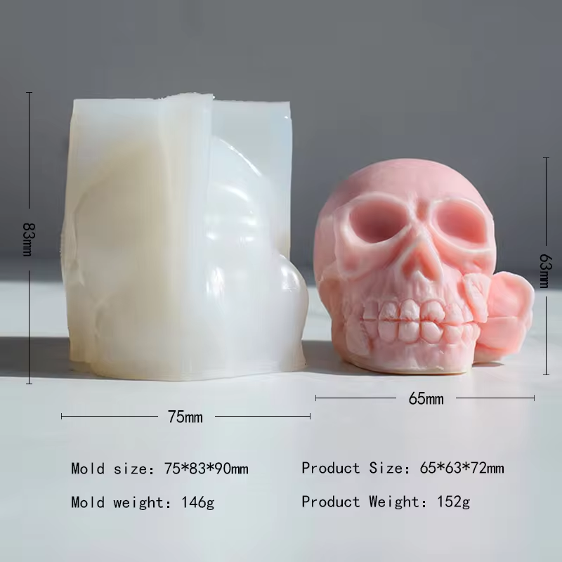 Resin Candle Molds 3d Skull Silicone Mould For Making Candle Soap Cake Decor