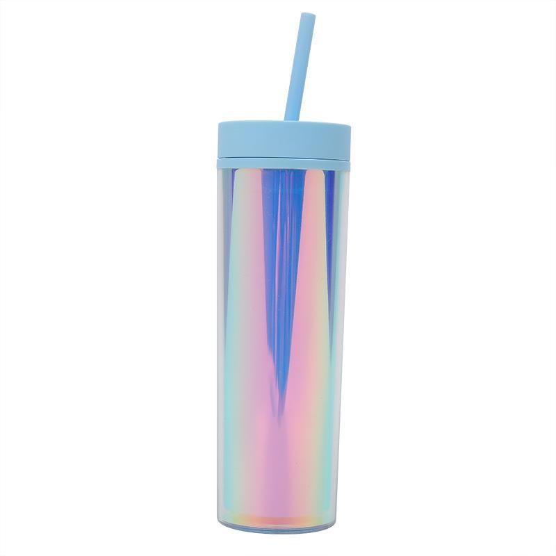 Strata Cups Skinny Tumblers 16oz Matte Colored Acrylic With Lids And Straws