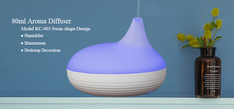 Swan Shape 80ml USB Ultrasonic Air Humidifier With Touch Button