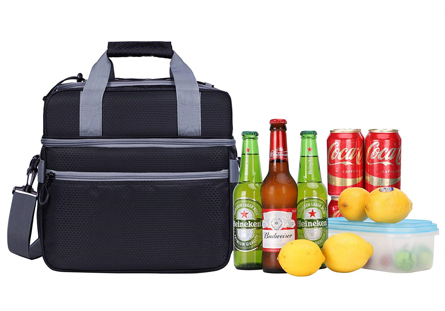 Fashionable Insulated Beach Tote Cooler Bag / Insulated Bottle Cool Bag For Vacation