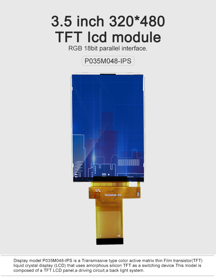Polcd 73.44mm IPS TFT LCD Display 3.5 Inch Hdmi Lcd 320X480 Pixels
