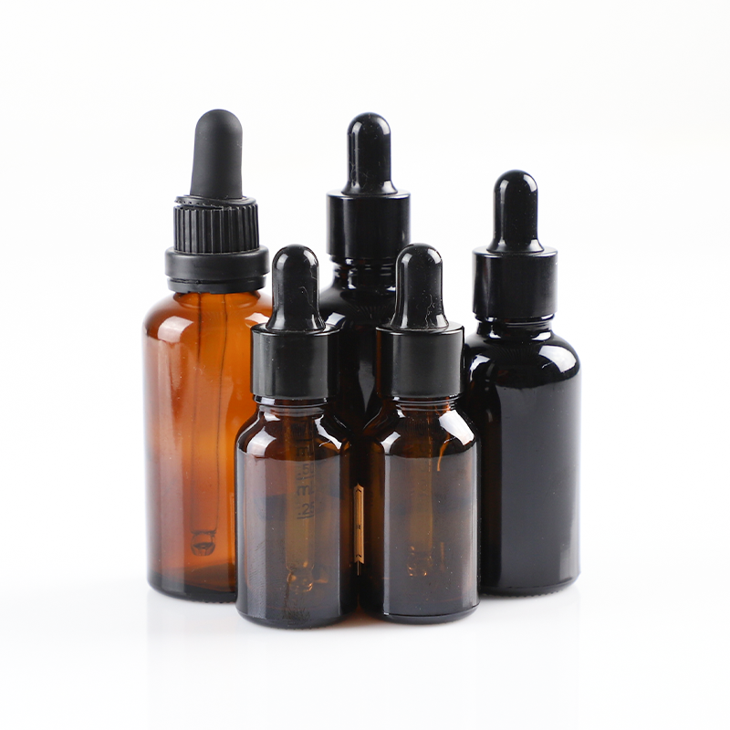 Slip Shoulder Amber Skin Care Serum Dropper Toner Lotion Glass Bottle 30ml