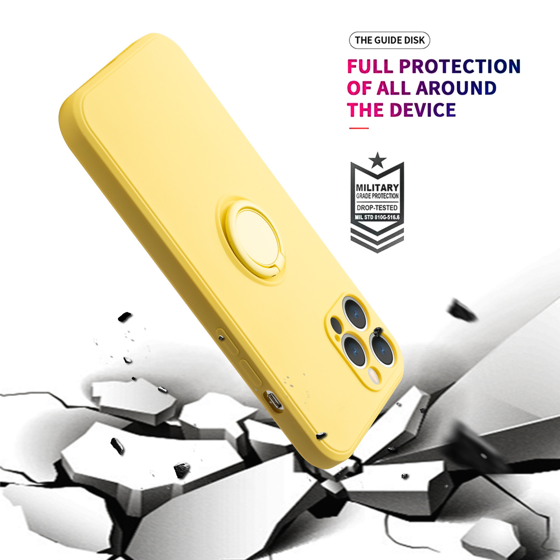 Liquid Silicone Finger Grip Phone Case 360 Rotating Foldable Stand For Iphone 11