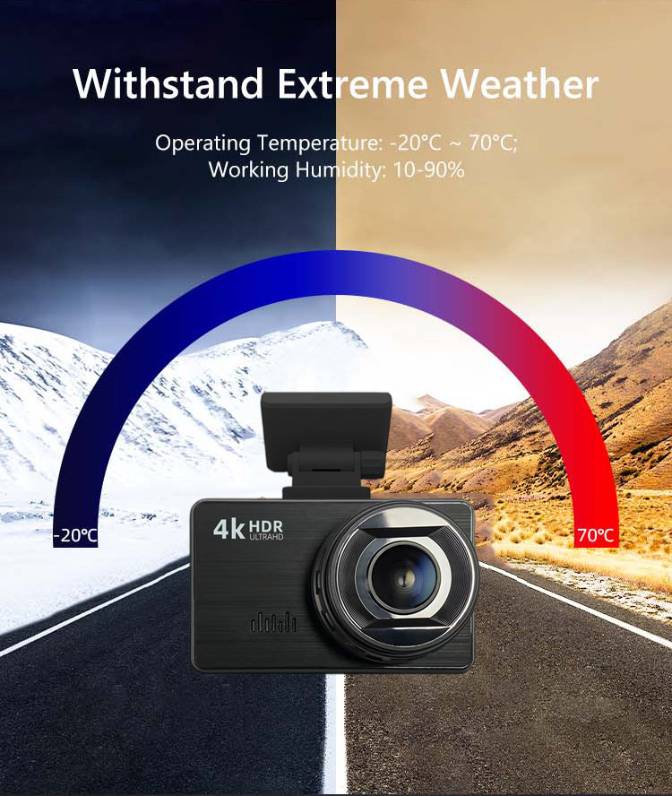 4K WiFi IMX335 Hidden Car Dash Cam Inside And Outside 1080P 170 Degree