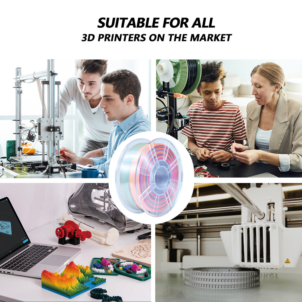 PLA+ Filament Candy PLA+ Silk Rainbow 1.75mm 3D Printer Filament