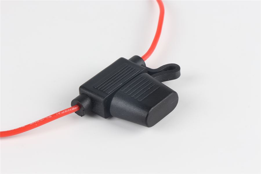 Black 30 Amp Panel Mount Fuse Holder , Automotive Inline Fuse Holders