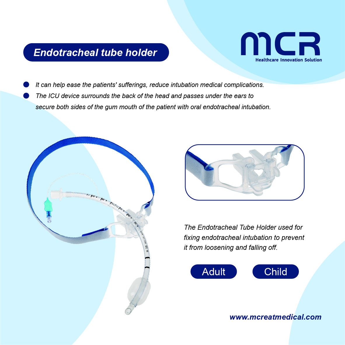 Competitive Price Medical Disposable Tracheal Tube Holder with Strap Tape for Endotracheal Fixation Et Medical Supplies