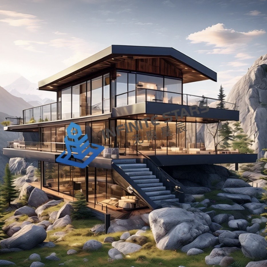 Fast Convenient Prefabricated Light Steel Villas Quick Assembly