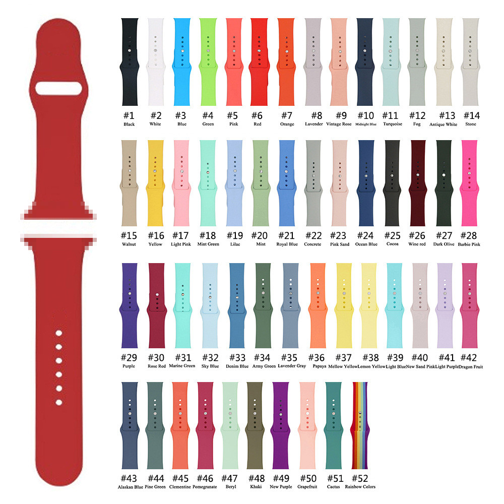38MM 40MM 42MM 44MM Sport Silicone Watch Strap Belt For Apple IWatch 6