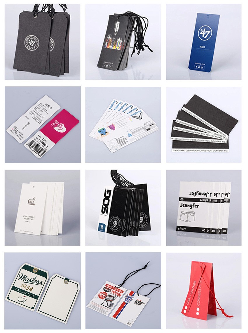 Luxury Custom Logo Clothing Tags With Your Own Logo Foil Printing/Private Swing Tags For Clothing