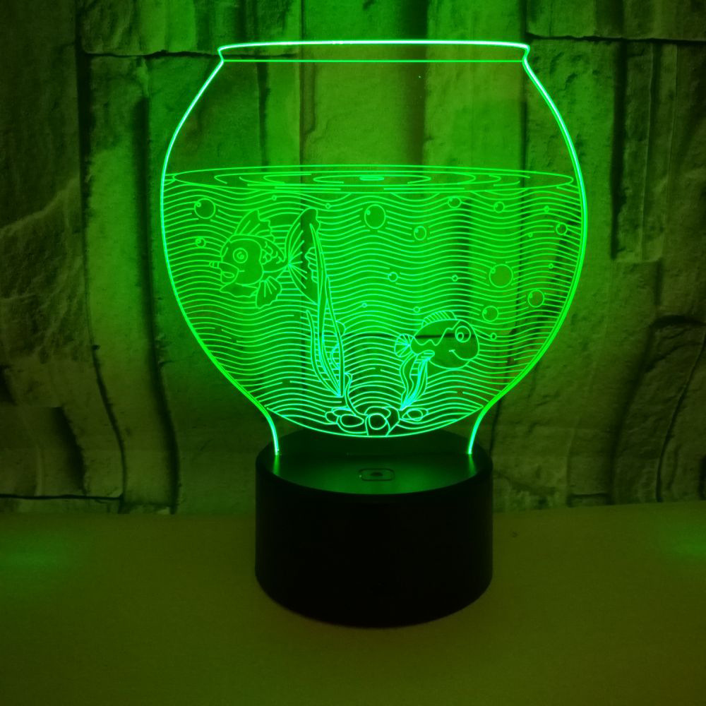 New fish tank colorful 3D small table lamp gift colorful night light atmosphere small table lamp
