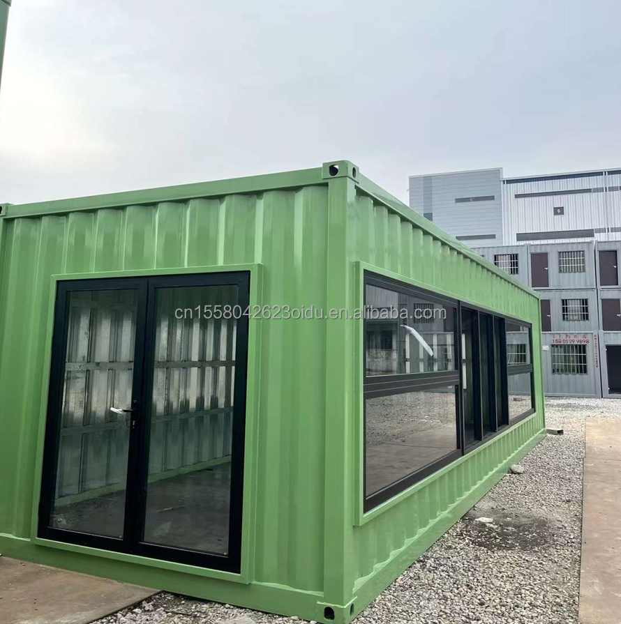 Galvanized Steel Square Tubes Main Structure and Aluminum Alloy Windows for Container Store Prefabricated Building Frame