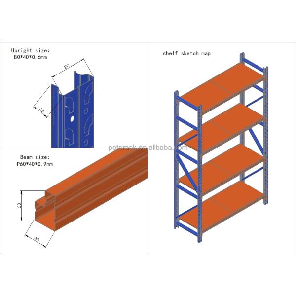 Medium Duty Boltless Shelving Rack 4500lbs Capacity Export Pack
