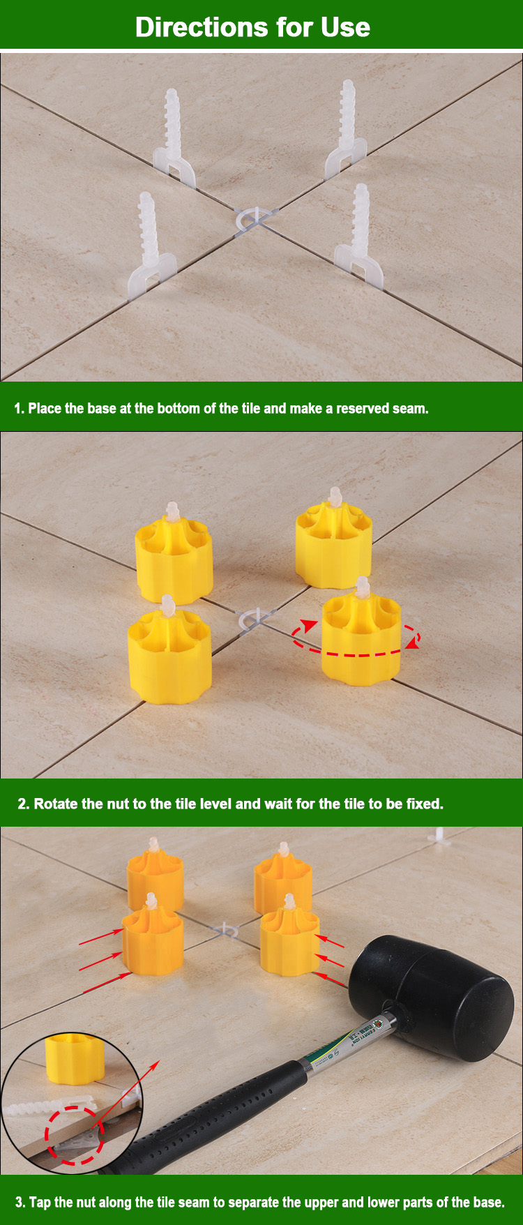 New Tile Leveling Tool Screw-type Tile Leveling System Plastic Tile Spacers