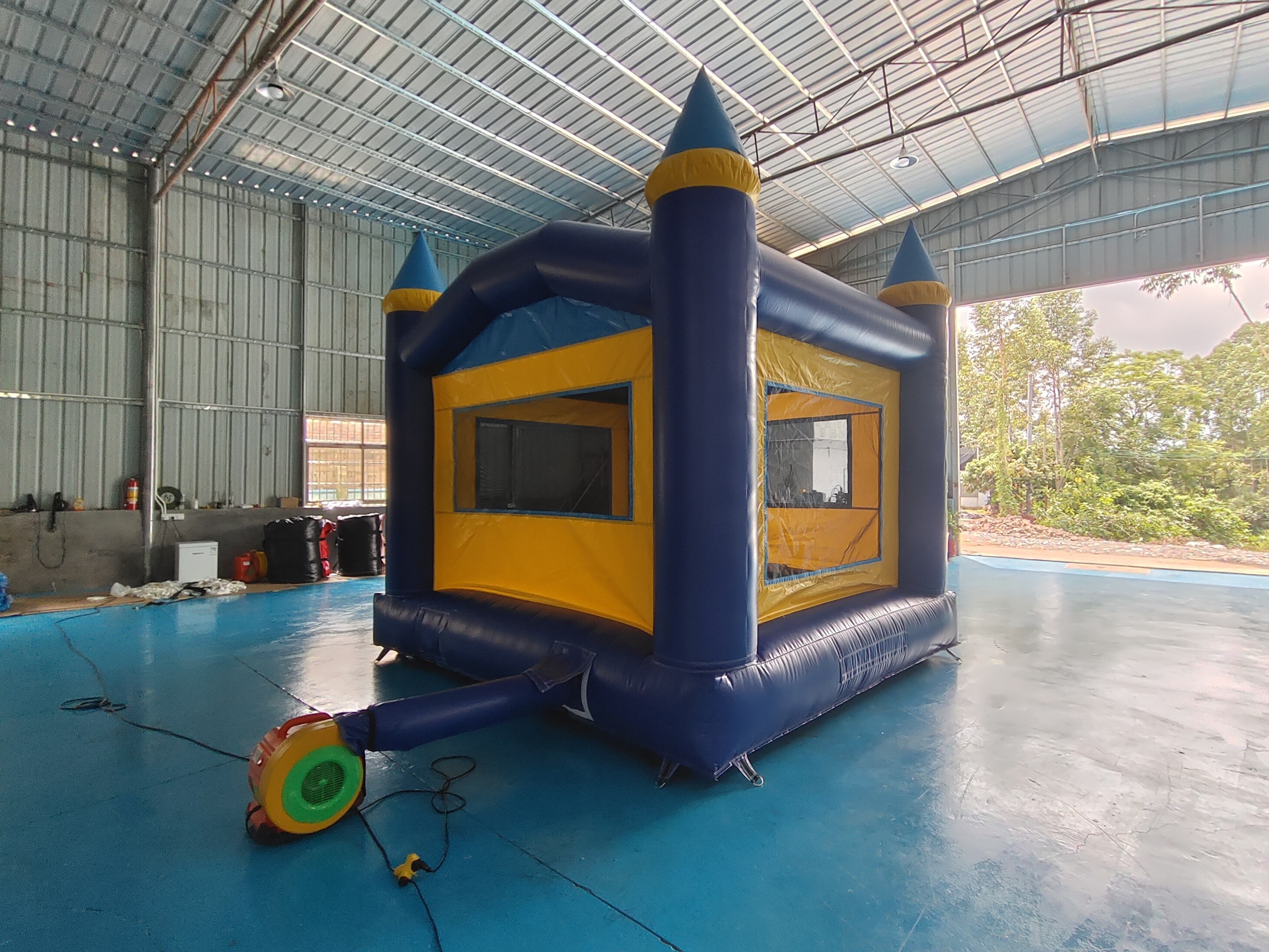 Factory OEM/ODM Inflatable Jumping House Blue Square Bouncy House Castle