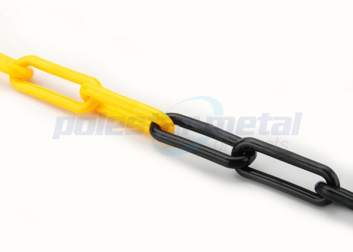 8 MM Diameter Traffic Cone Plastic Chain Link With Black Yellow Color