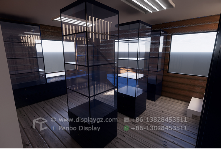 Monomer Design Blue Smoke Shop Furniture 10mm Tempered Glass