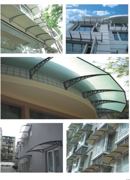 Self-Clean Aluminum Canopy for Balcony Polycarbonate Shed Entry Front Door Canopy