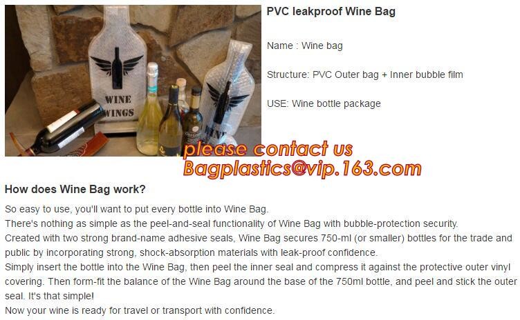 Anti-Shock Reusable Plastic PVC Inflatable Bubble Liner Protective Pac Red Wine Bags Protector For Fragile bagease pack