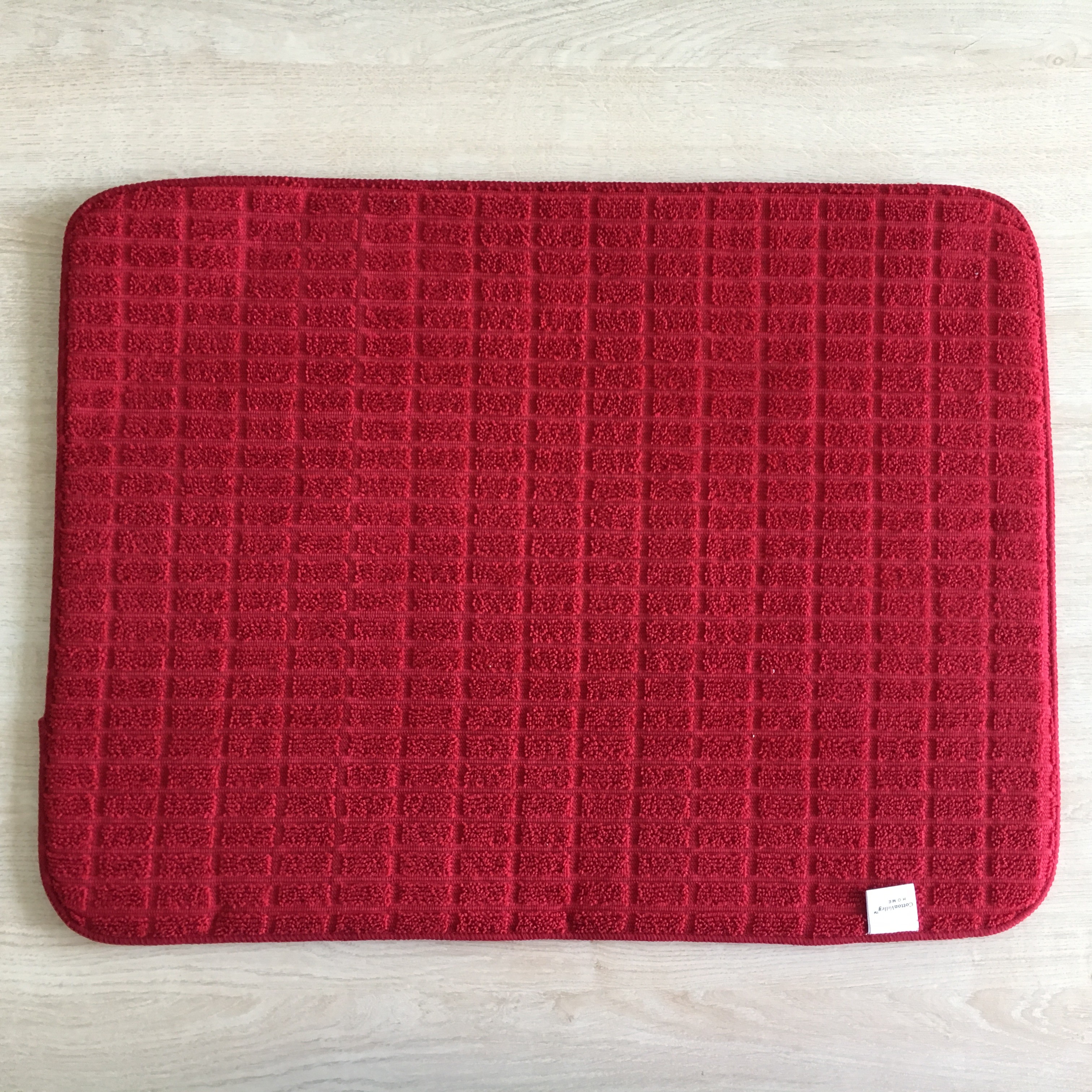 Sinlge packed 1pc Microfiber printeted water absorb dish mat kitchen water pad with grid patten
