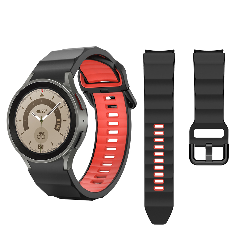 Custom Dual Color Silicone Watchband for Samsung Galaxy Watch 5 Pro