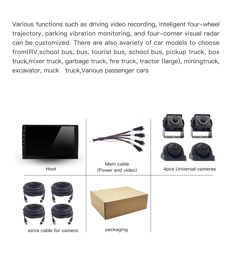 ODM 28V Car Multimedia Navigation System Box Truck Backup Camera 1920*1080P