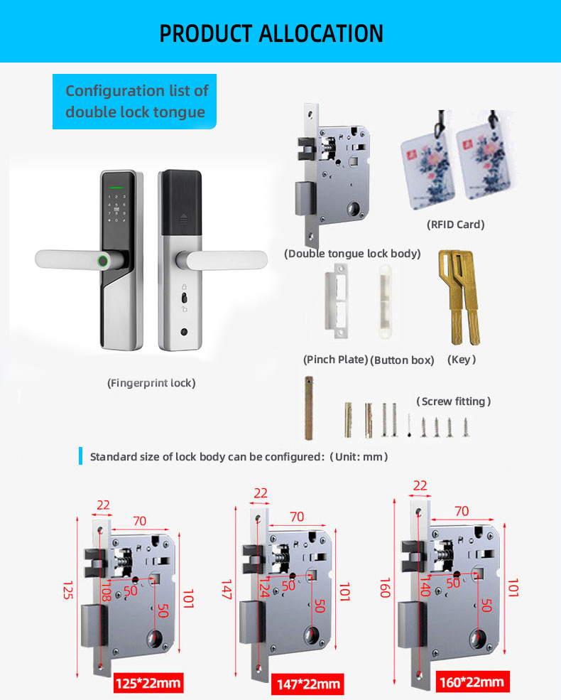 6V Wireless Door Lock Intelligent Wifi Deadbolt Door Lock For Home