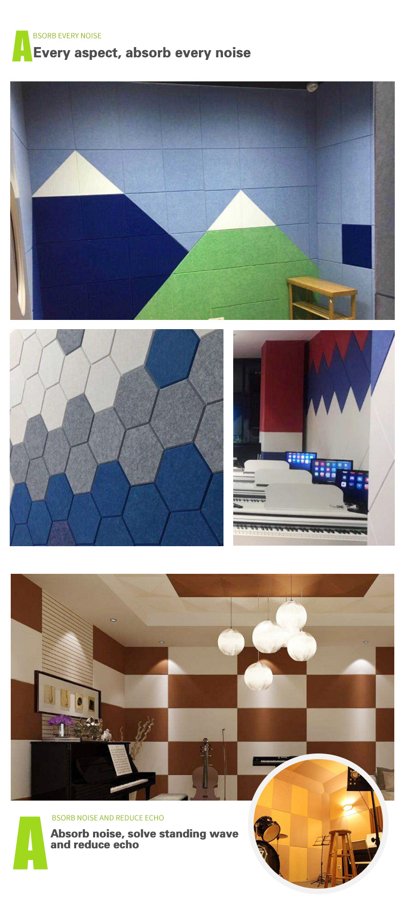 Acoustic Foam Diffuser Panels Highly Effective Sound Absorption For Home Wall Decor