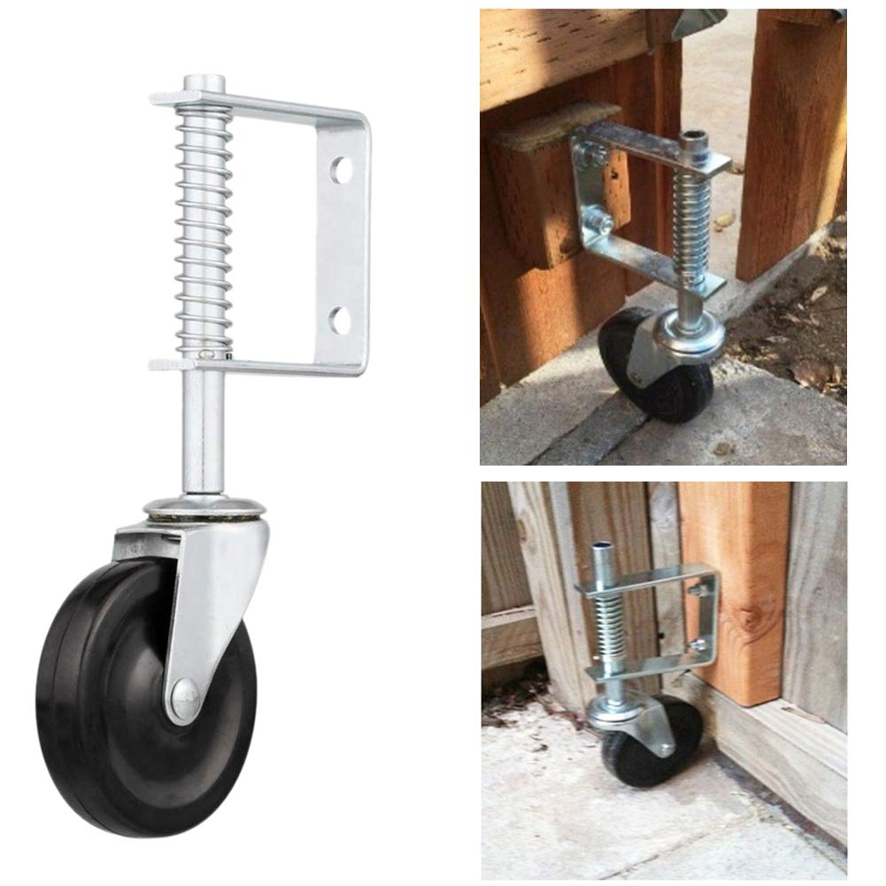 Standard 4-Inch Spring Loaded Swivel Caster Rubber Gate Support Wheels For Efficiency