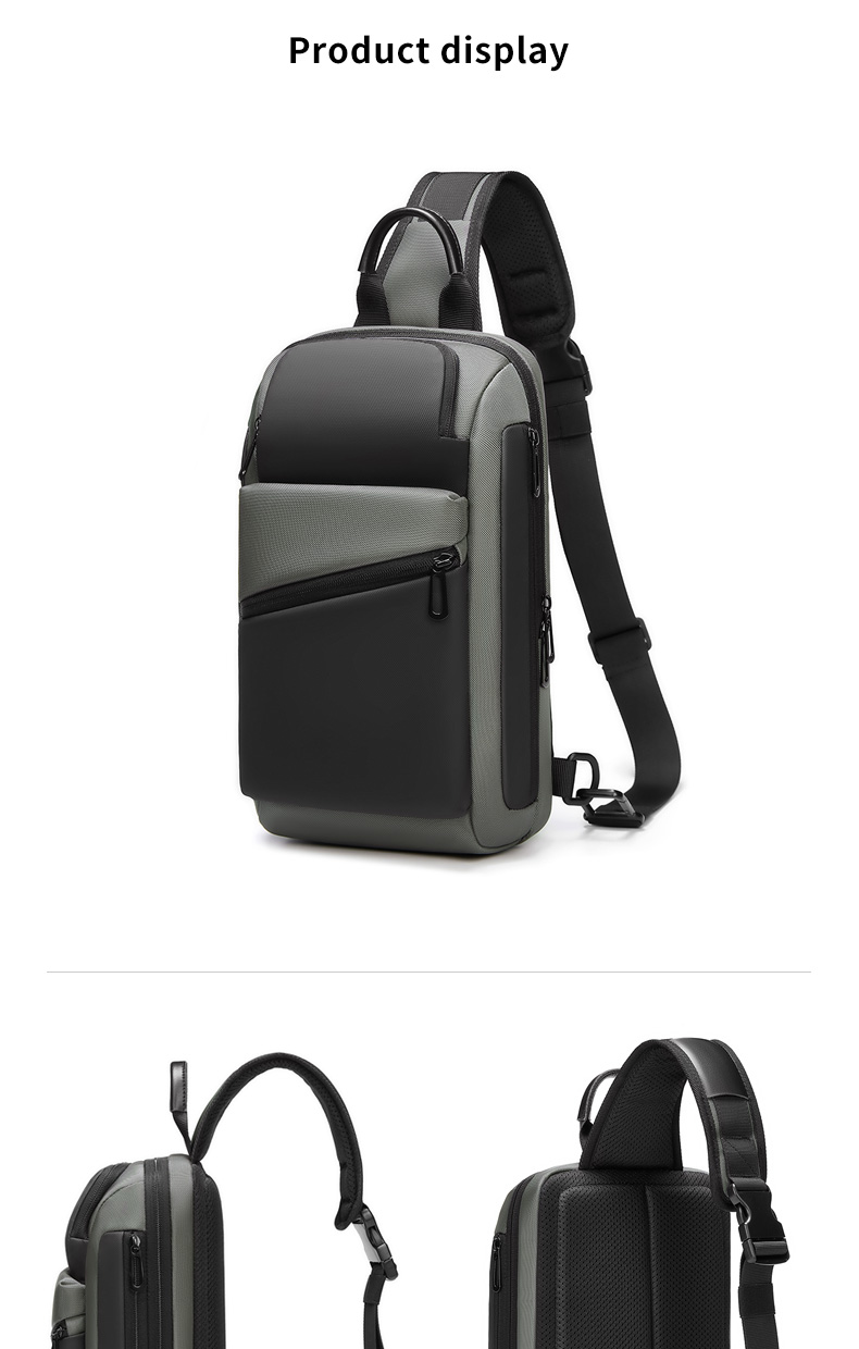 High Capacity Waterproof Mens Sling Bag Sports Crossbody Bag Wear Resistance