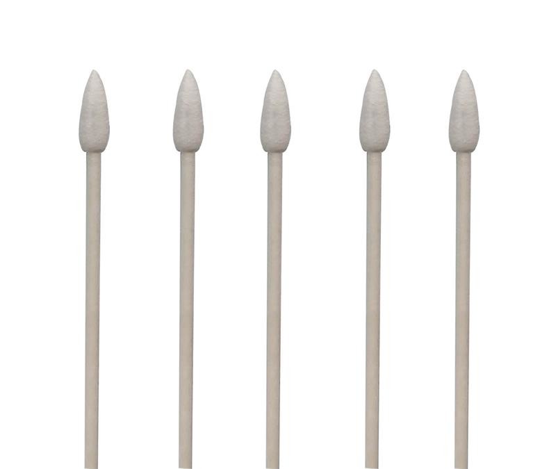 3 Inch Slim Paper Handle Cleanroom Consumables Lint Free Cotton Swabs