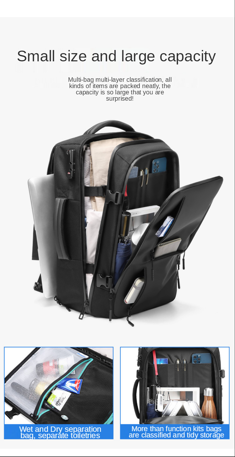 Wear Resistant Multifunctional Oxford Men Business Backpack 46*29*19cm