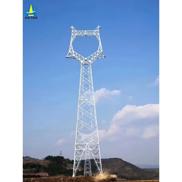 Power Transmission Tower Galvanized Steel 35m High Voltage Electric Grid Urban Areas Stable