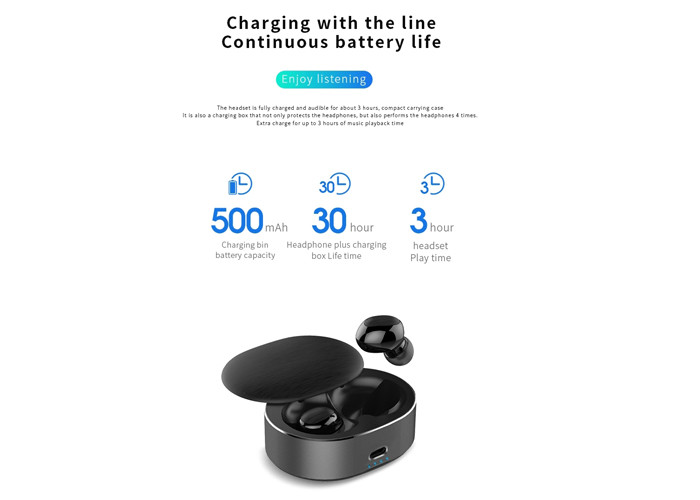 3-4H Sports True Wireless Stereo Earbuds Aluminum Ring Speaker