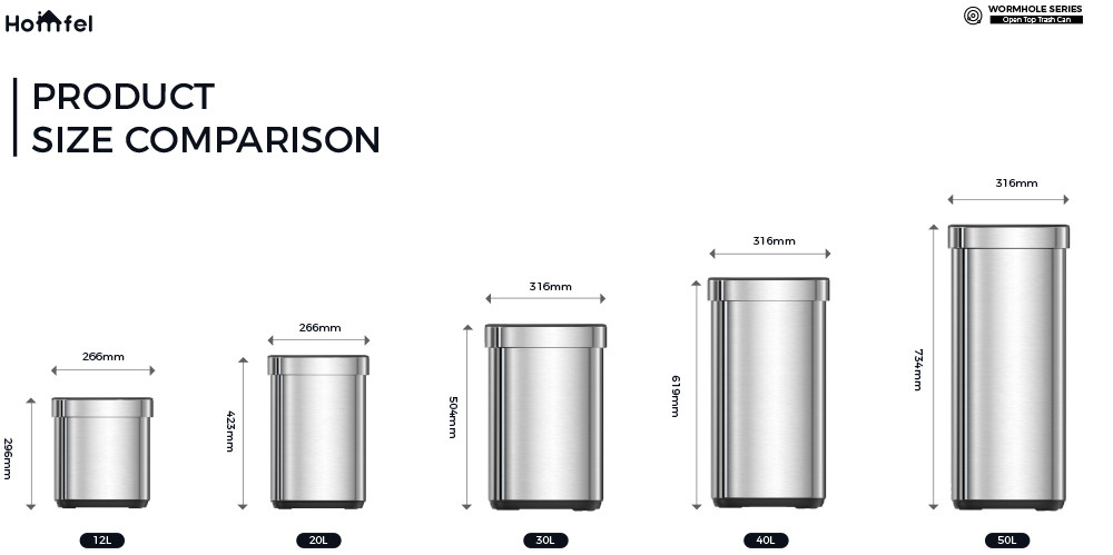 SS Rectangle Open Top Trash Bin ，Open Lid Trash Can Stainless Steel