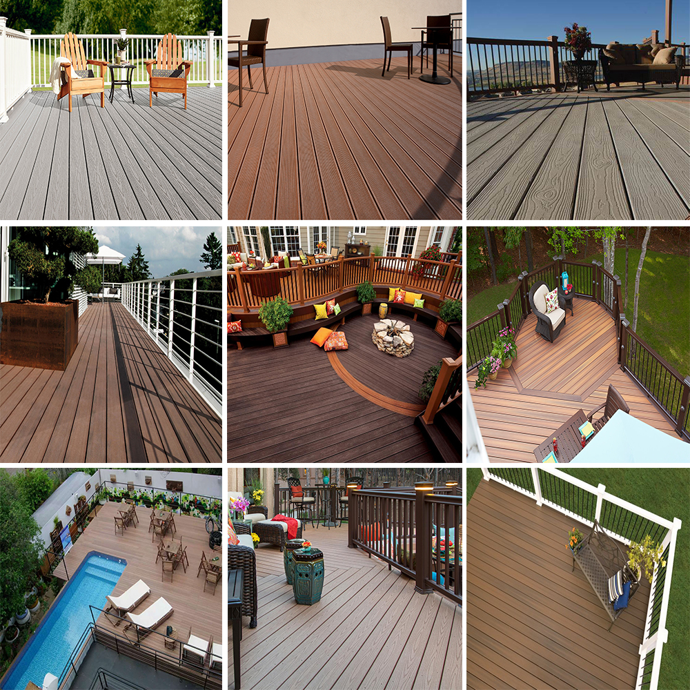12 Eye-Catching Colors for Solid Structure 3D Deep Embossed WPC Outdoor Decking Floor