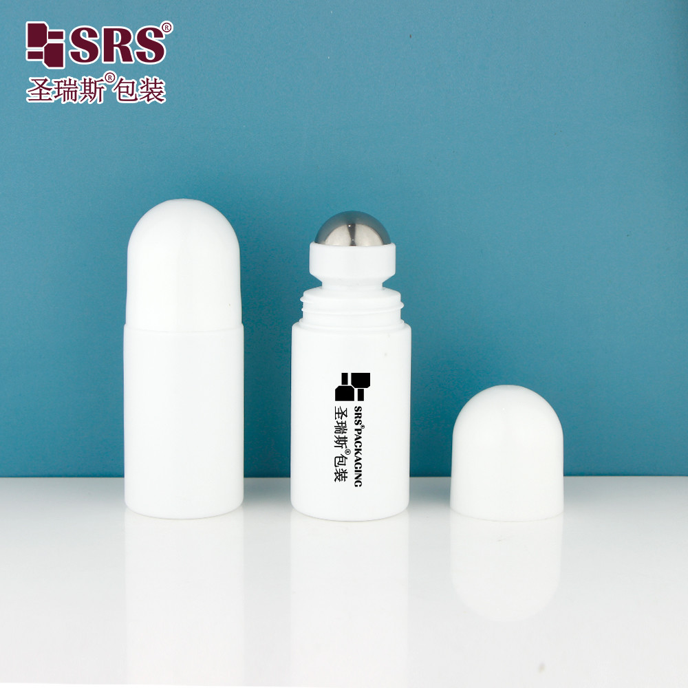 RPPC-60ML Dome Cap Cute Pain Relief Gel Plastic Eco-friendly PCR Certificate Roller Steel Ball Massage Bottle