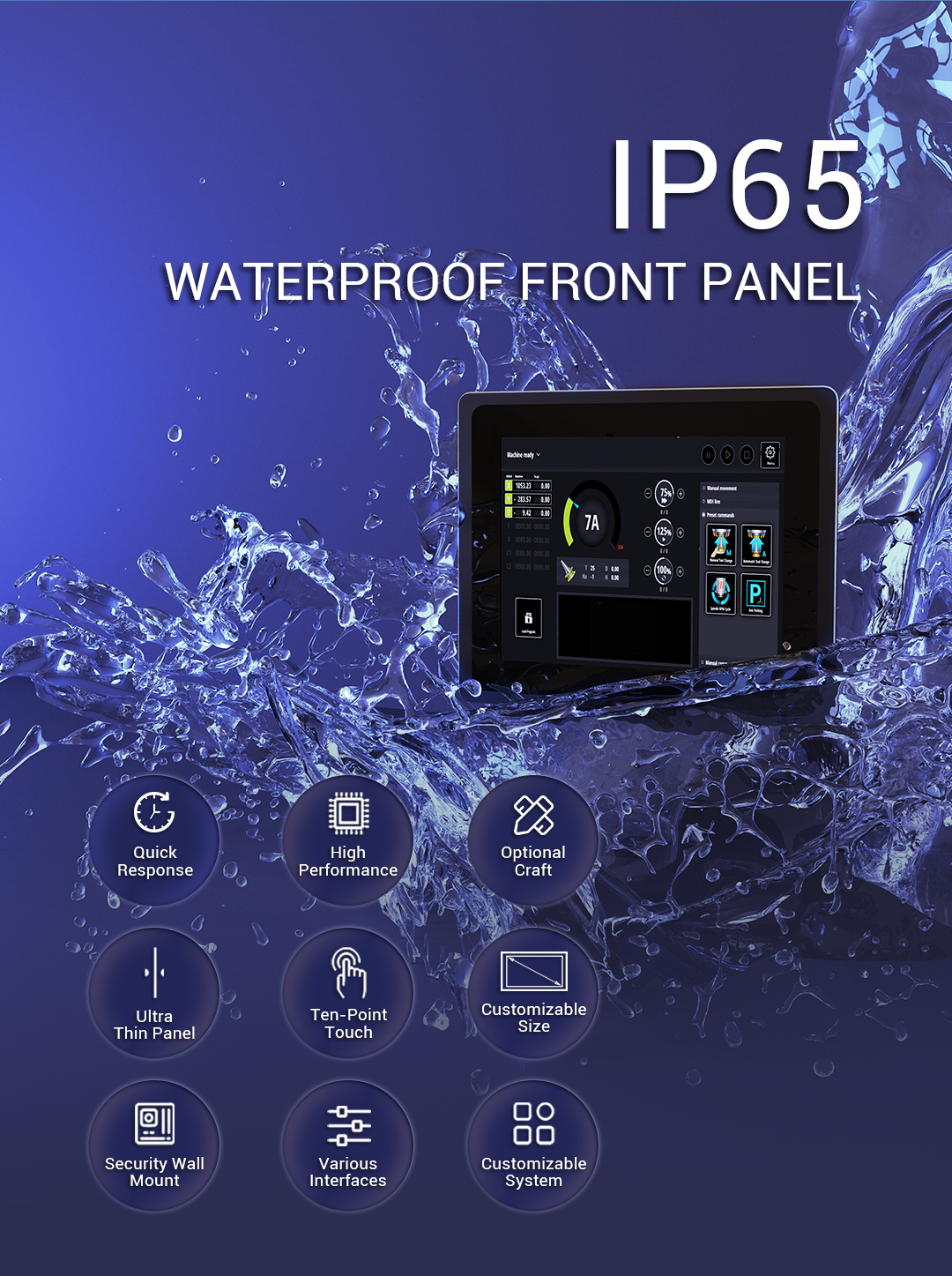 USB Interface Industrial Panel PC Industrial Touchscreen PC With J1900 CPU