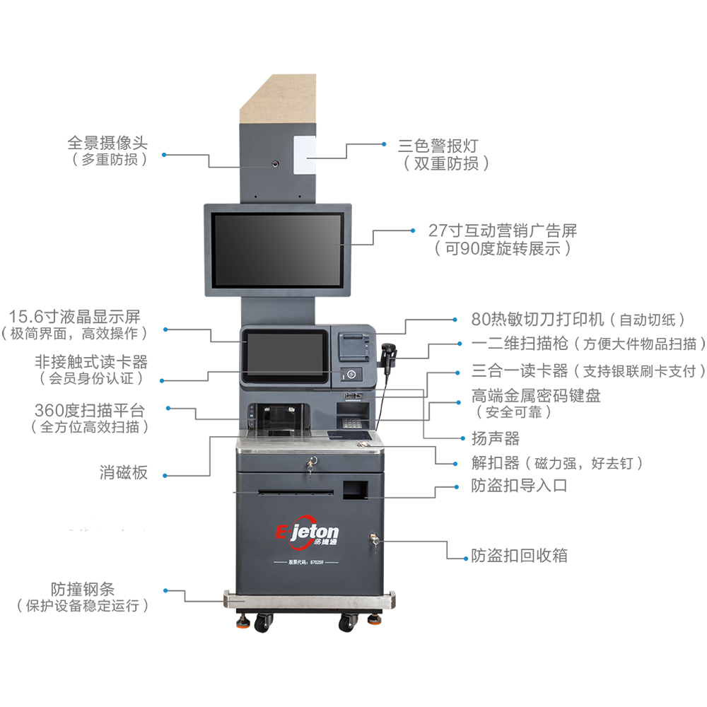 Interactive Self Checkout Kiosk Touch Screen Self Service Pos Kiosk