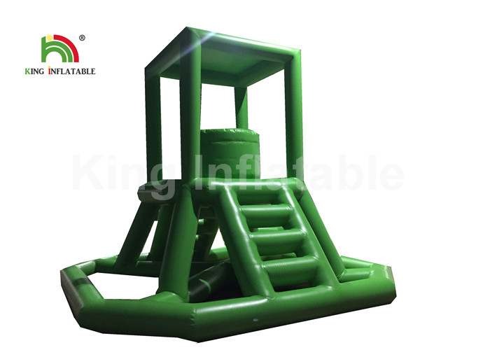Green 16.41 FT Inflatable Water Toy PVC Climbing Lifeguard Tower With Ladder